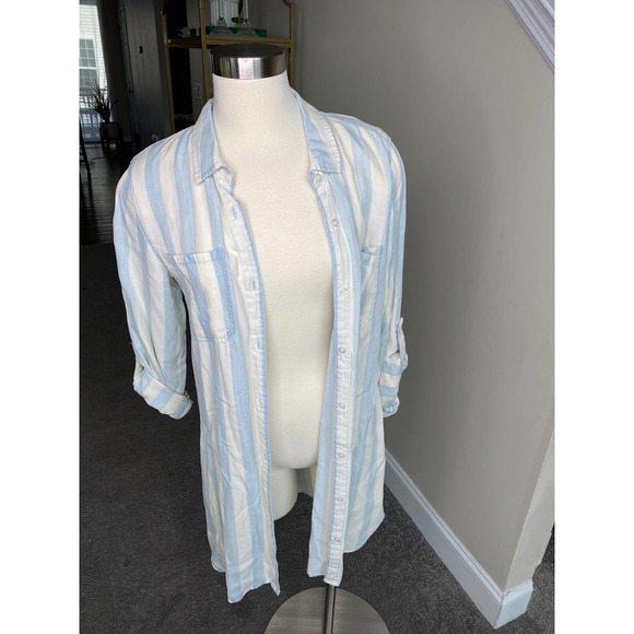 Velvet Heart chambray striped tencel dress, size small - Picture 2 of 12